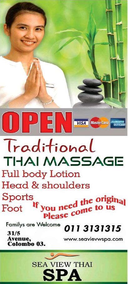 Sea View Thai Spa Kollupitiya Colombo 03 Massagelk