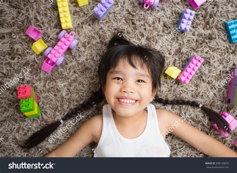 Happy Little Girl Playing Toy Blocks Stock Photo 508130035 Shutterstock