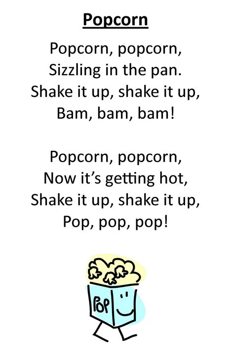 Itty Bitty Rhyme: Popcorn - Fun rhyme and even more fun to add a "POP