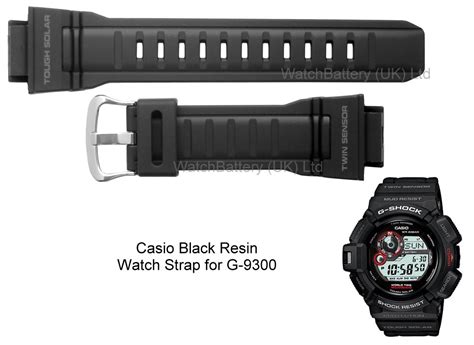 Men's digital green resin strap watch 43mm. Casio G-9300 Watch Strap