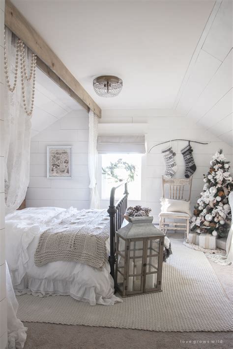 White And Cream Christmas Bedroom Love Grows Wild