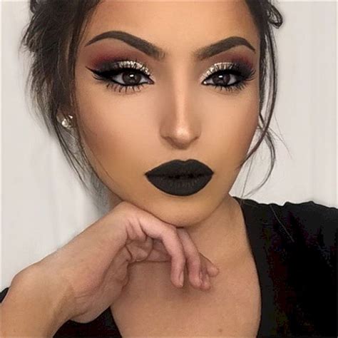 20 Gorgeous Black Lipstick For Women Looks Cool Prom Makeup Looks Makeup Pretty Makeup