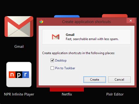 For us, the shortcut didn't appear on the desktop but in the start. Epic Thoughts!: How to bring Gmail (and other Chrome apps ...