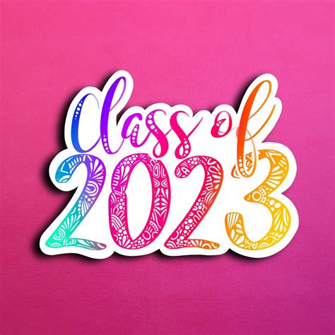 Rainbow Class Of 2023 Sticker Waterproof Etsy