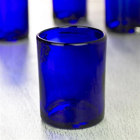 Unicef Market Blue Hand Blown Glass Tumblers Set Of 6 Mexico Pure
