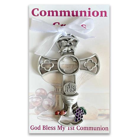 Pewter First Communion Wall Cross St Patricks Guild
