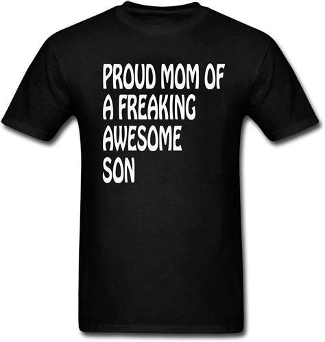 proud mom of a freaking awesome son men s casual crewneck t shirt amazon es ropa y accesorios