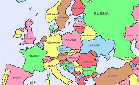 Europe Map Political Map Of Europe European Countries With Names And
