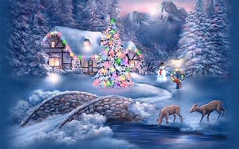 49 Christmas Winter Scenes Desktop Wallpaper On Wallpapersafari