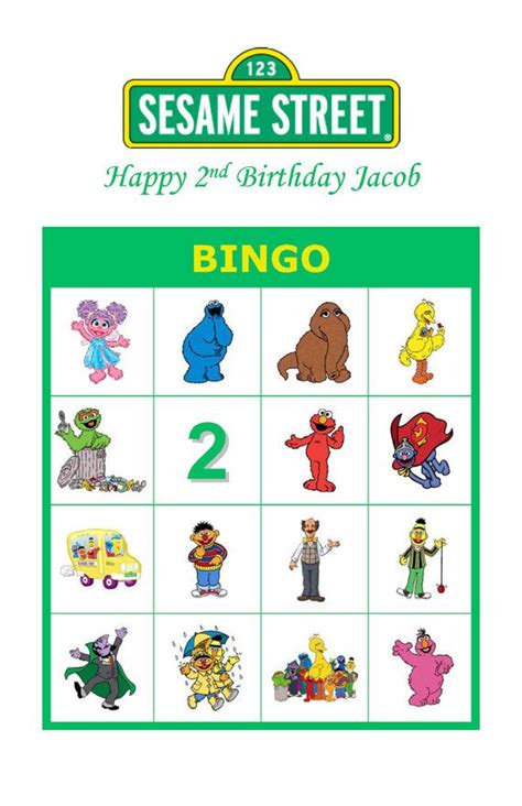 Sesame Street Personalized Birthday Party Bingo By Trulybilleve 600