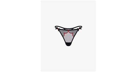 Agent Provocateur Lorna Heart Low Rise Stretch Mesh Thong In Black Lyst Australia