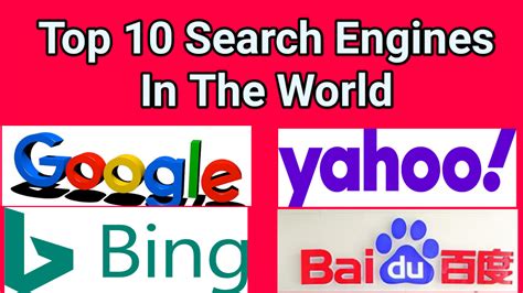 Top 10 Most Popular Search Engines In The World 2010 2019 Youtube