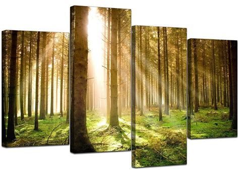 Extra Large Green Trees Canvas Wall Art Pictures 130cm