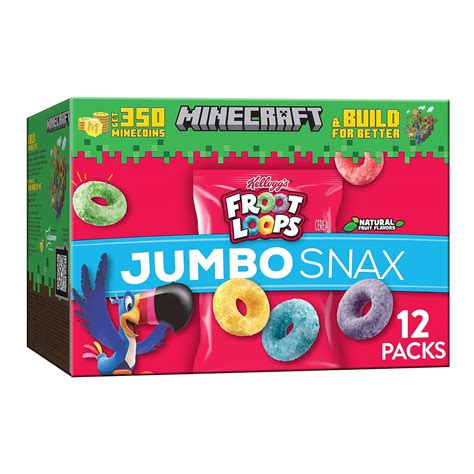 Buy Kelloggs Froot Loops Jumbo Snax Cereal Snacks Kids Snacks Fruit