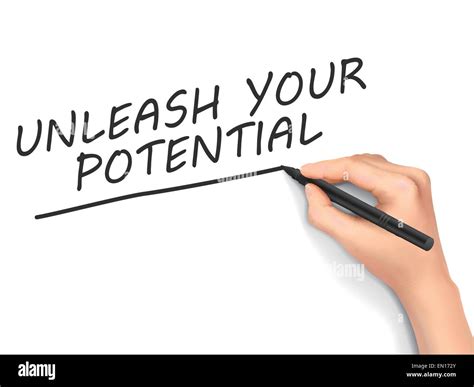 Unleash Your Potential Words Written By 3d Hand Over White Background