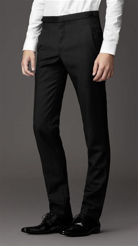 Burberry Slim Fit Evening Trousers In Black For Men Lyst