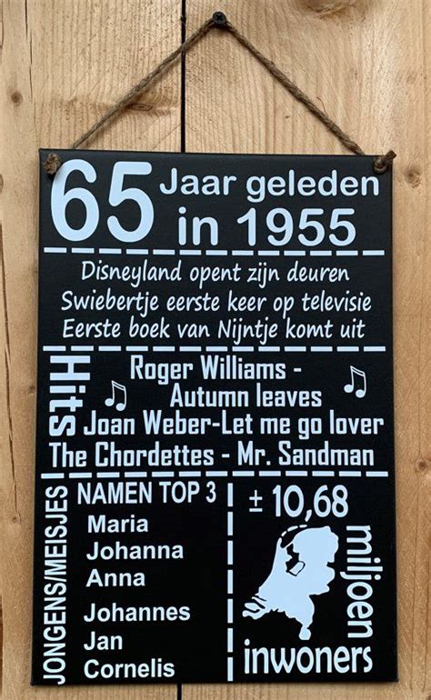 Hallmark heeft verjaardagskaarten voor bijna alle leeftijden. Zinken tekstbord 65 jaar geleden in 1955 - antraciet in ...