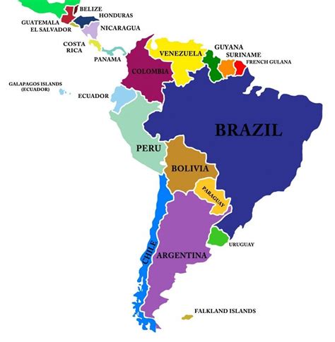 Map Of Central South America World Map
