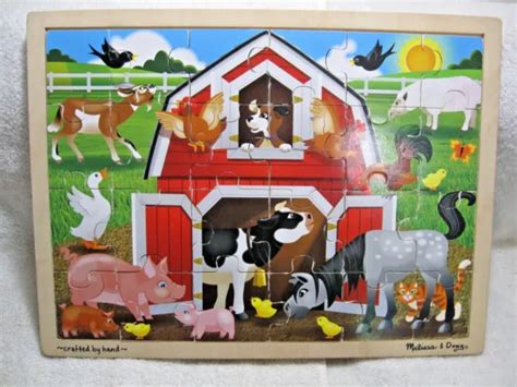 Melissa And Doug Barnyard Buddies 24pc Wooden Jigsaw Puzzle Crafted By