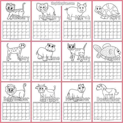 Printable Kids Calendar Template