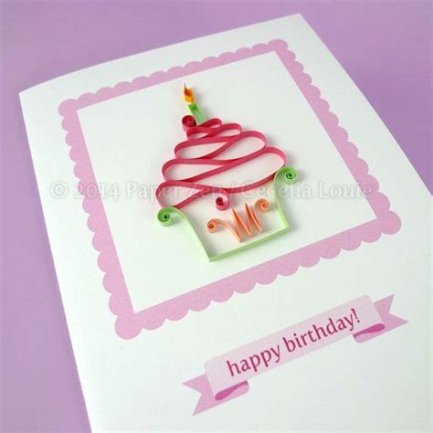 A Birthday Card With A Cupcake On It