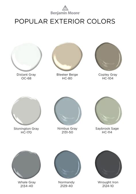 Benjamin Moore Exterior Color Chart