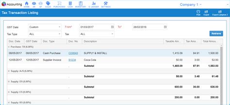 No manual override should be done because motor vehicle and insurance expenses are. GST Transaction Listing - NCL Online Accounting Malaysia ...