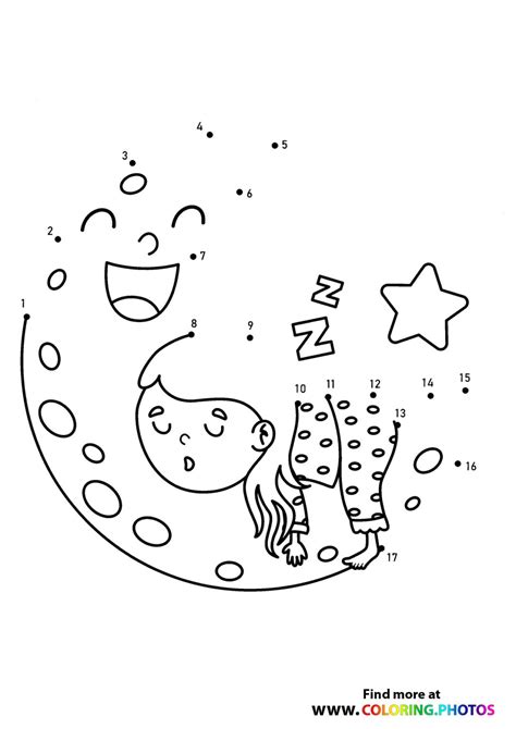 Girl Sleeping Dot The Dots Coloring Pages For Kids