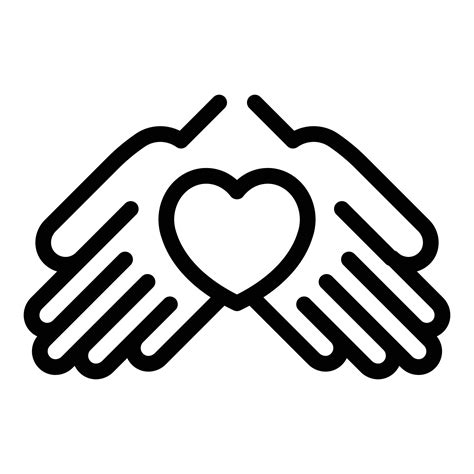 Support Hands Icon Outline Vector Hand Help 15890977 Vector Art At