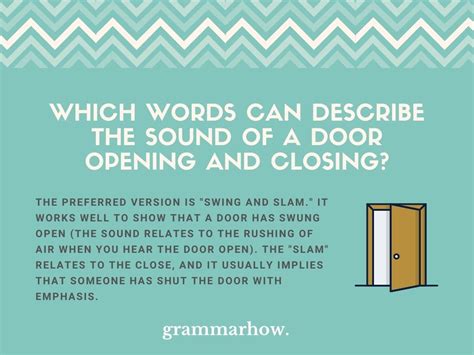 7 Words For The Sound Of A Door Opening And Closing