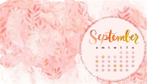 September 2018 Calendar Desktop Hd Wallpapers Desktop Calendar
