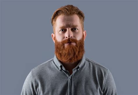 Premium Photo Portrait Of Irish Man Isolated On Grey Bearded Man With
