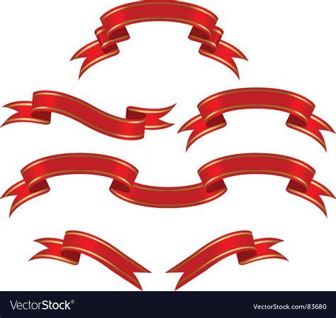 Red Banners Royalty Free Vector Image Vectorstock