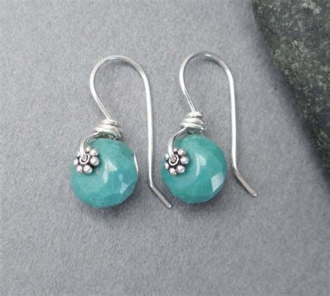 Genuine Turquoise Drop Earrings With Sterling Silver Ear Wires Etsy