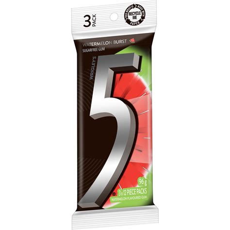 5gum Sugar Free Gum 3 Pack Watermelon Burst Big W