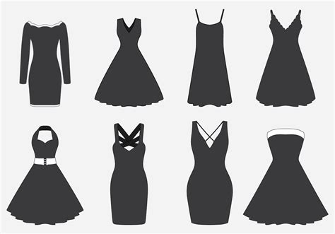 black dresses set 125505 vector art at vecteezy