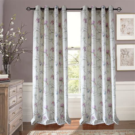 Anady Top Colourful Floral Curtains Ivory White Drapes 2
