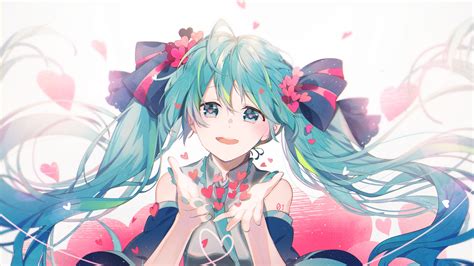 Download Cute Anime Girl Hatsune Miku Artwork Wallpaper 2560x1440