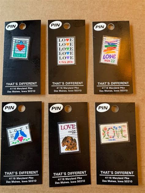 Postage Stamp Pins Etsy