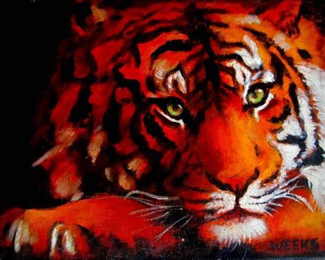 Tiger In Red By Hilary Weeks Tiger
