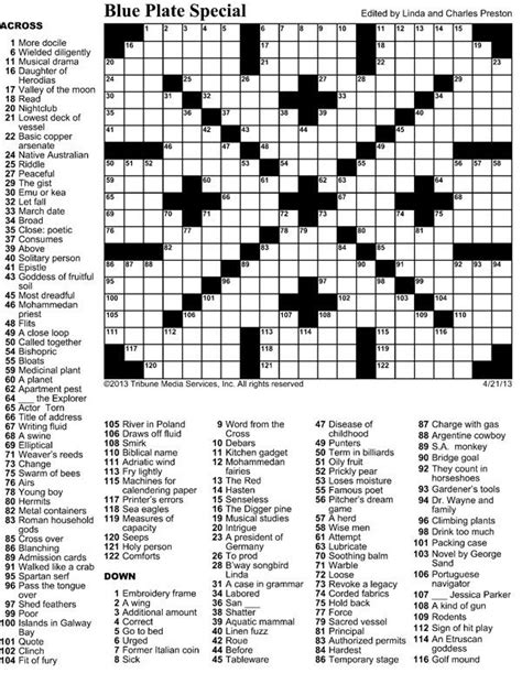 April 24 Crossword Puzzle Indy Week