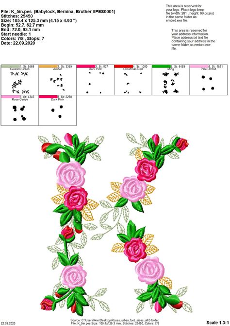 Delicate Roses Floral Font Alphabet Garden Flag Monogram Liberty