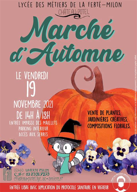 Marché Dautomne Vendredi 19 Novembre 14h 18h Lycée Des Métiers Château Potel