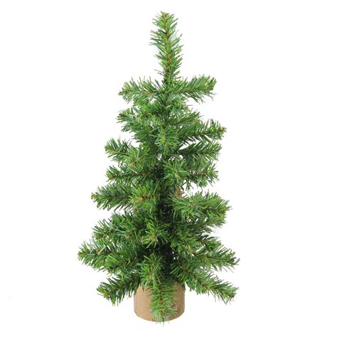 12 Alpine Artificial Christmas Tree With Wood Base Table Top