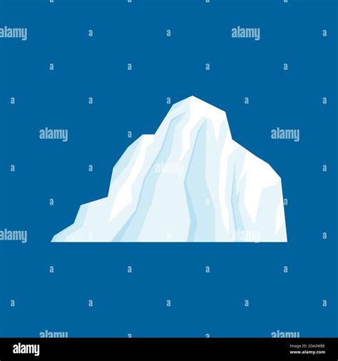 Iceberg Vector Illustration Isolated On White Background In A Cartoon