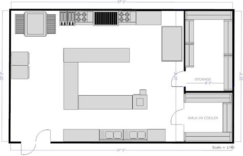 Six principles of commercial kitchen design. http://www.smartdraw.com/examples/content/examples/07 ...