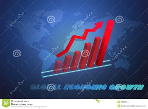 The Global Economy Business Concept With 3d Growth Chart Stock