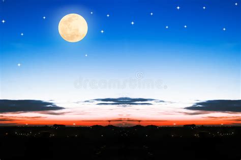 Beautiful Full Moon On The Sky Stock Photo Image 60629031