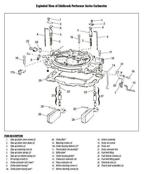 Edelbrock 1406 Parts Diagram
