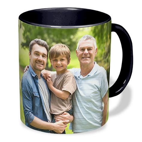 Customizable Black Photo Mug With Designs 11oz